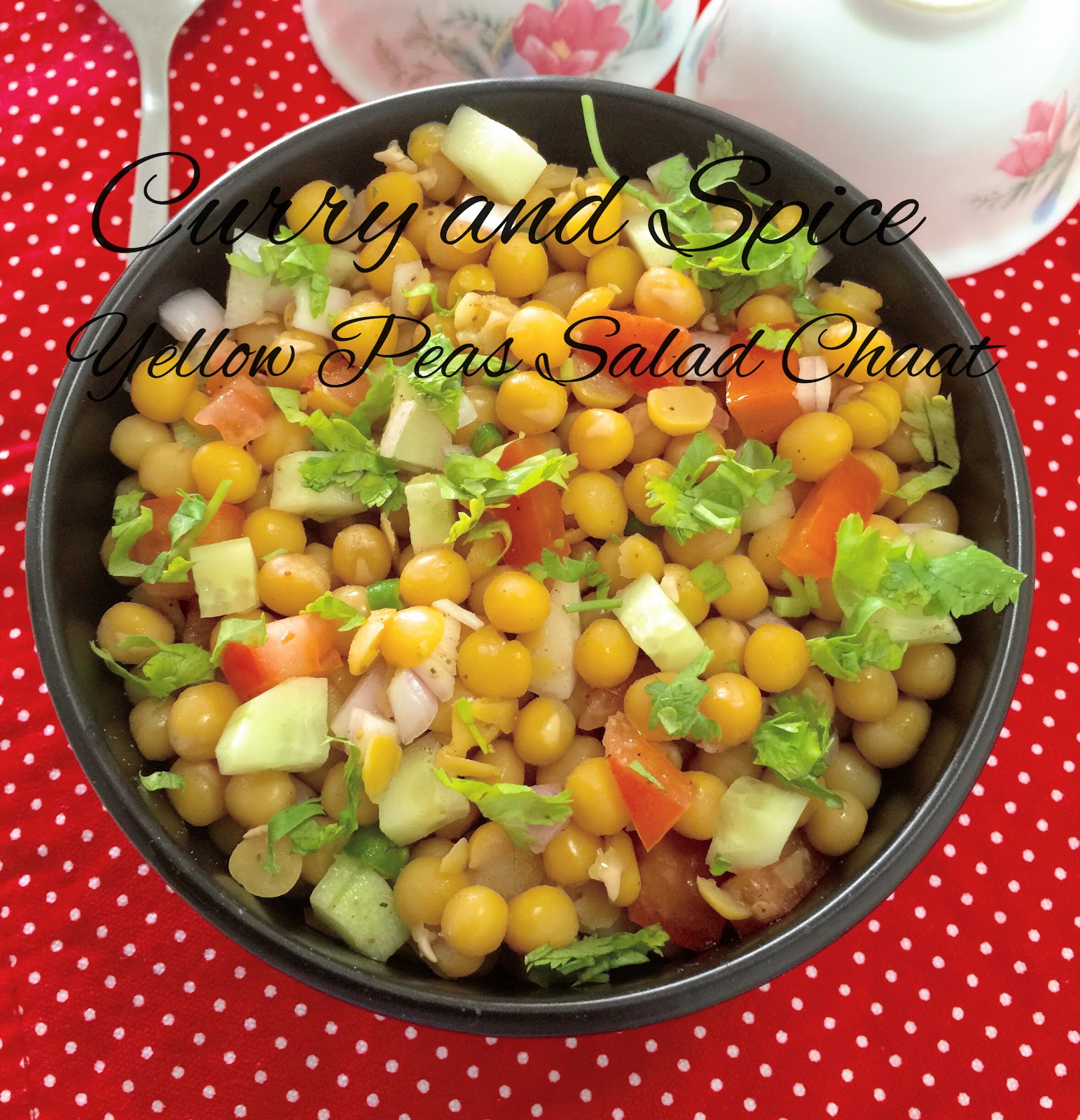 CURRY AND SPICE YELLOW PEAS SALAD CHAAT