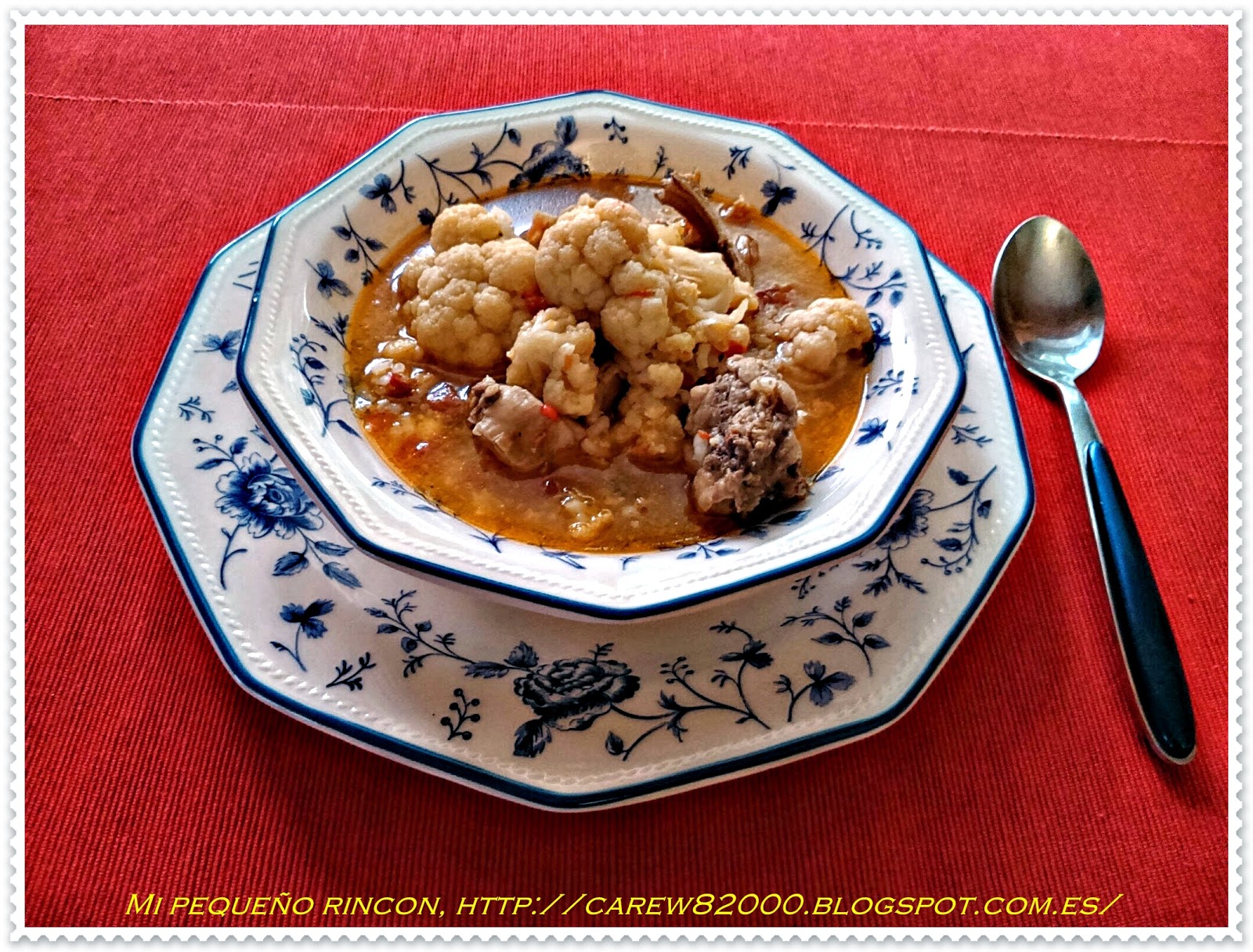 Coliflor Con Conejo Y Arroz 
