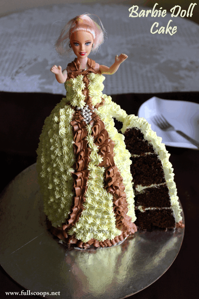 Brown barbie cake design, chocolate doll cake design, birthday cake  decorating