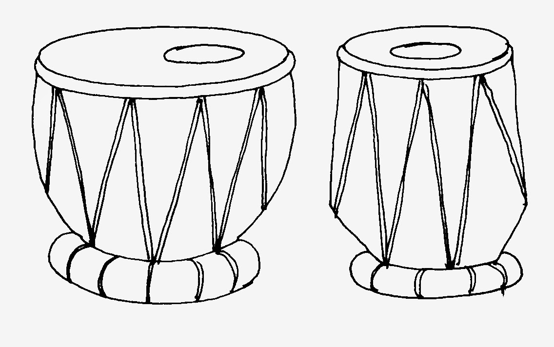 Band Instruments Clip Art Black And White Sketch Coloring Page