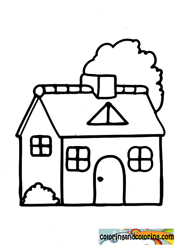 coloring pages houses homes chimney christmas paper