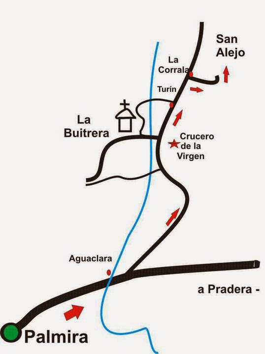 Mapa para llegar a las Cabañas de San Alejo