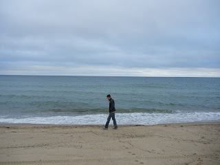 Skyler walking on Sagamore Beach in Massachusetts