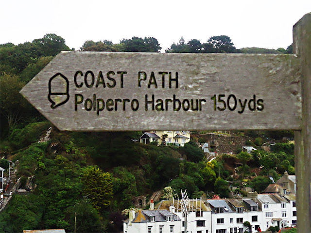 Polperro coast path sign