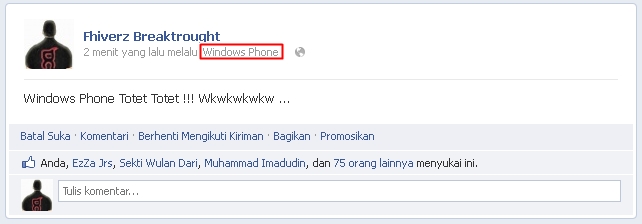 Cara Update Status Via Windows Phone Asli