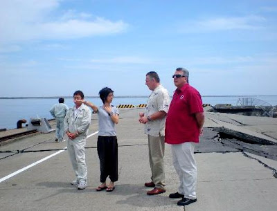 International President Robert McEllrath and International Vice President Ray Familathe toured the damaged docks at the Port of Onahama, in the Fukushima Prefecture.