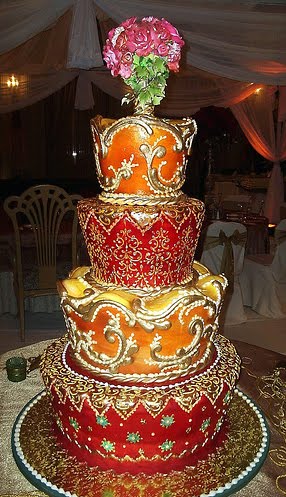Four Tier Moroccan Elegance Wedding Cake by Rosebud Cakes