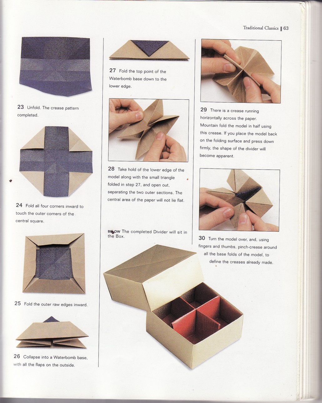 KayOhh box (with divider) origami diagram instruction