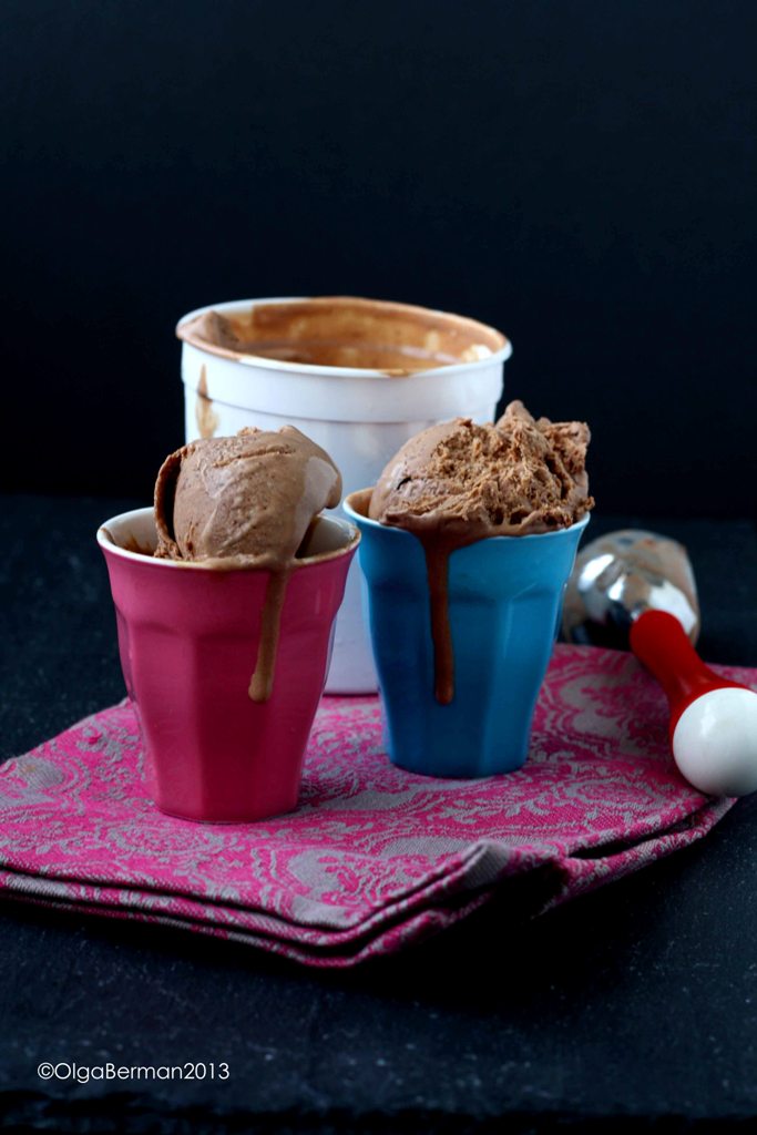 Mango & Tomato Chocolate Ice Cream with Pomegranate Molasses, Dark Chocolate and Chocolate