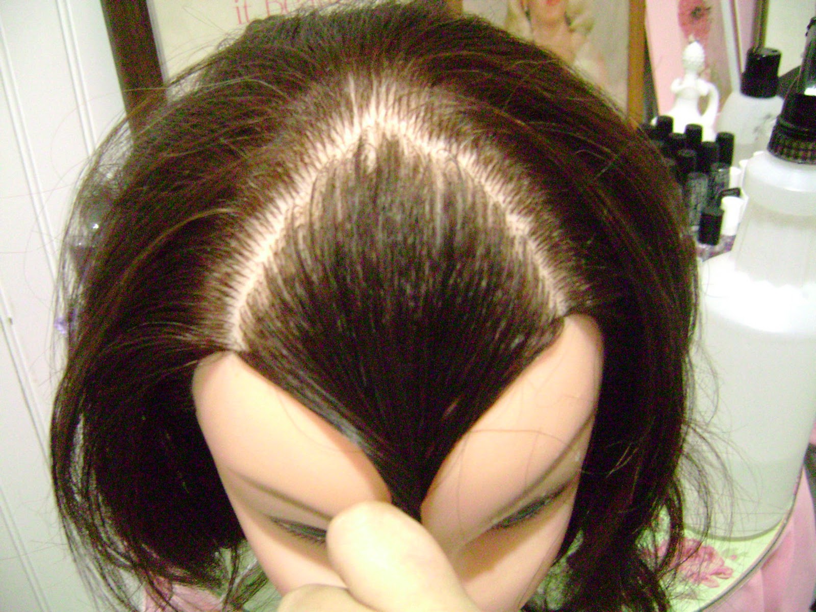 bangs betty cut bang hair triangle thick bettie far want should pink powder determine fairly section retro