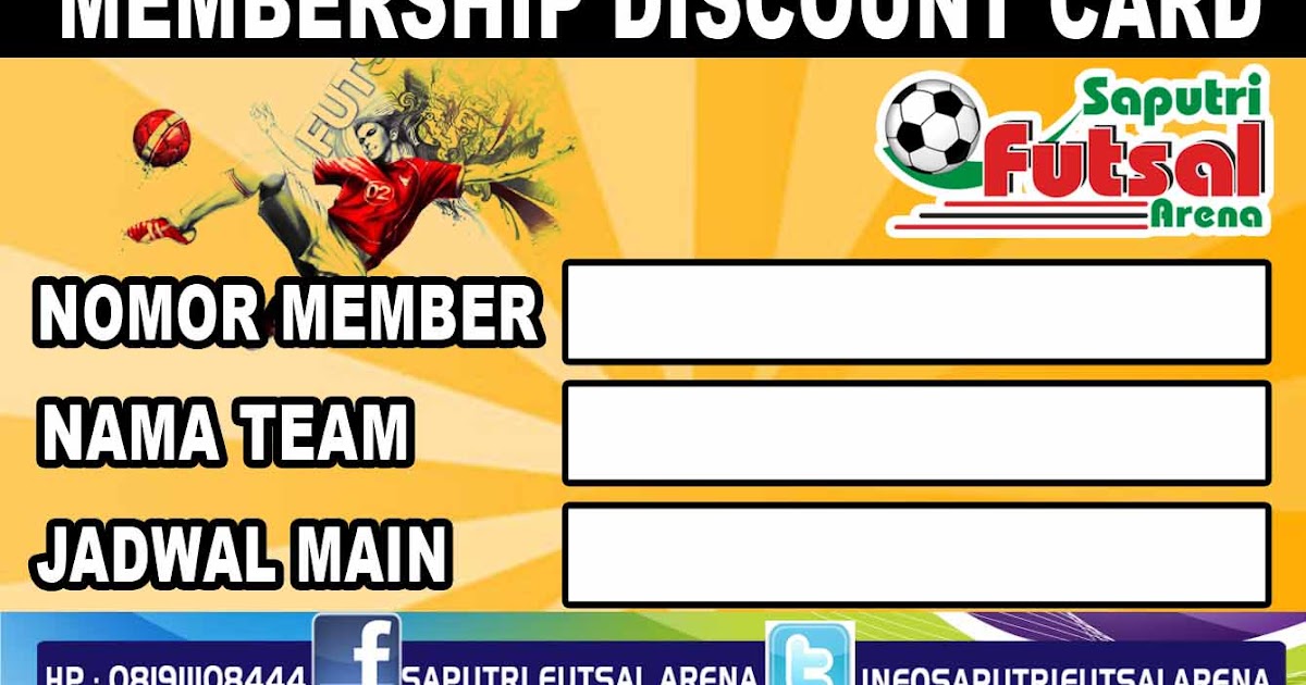 Kartu Member Saputri Futsal Percetakan Ochydartcom