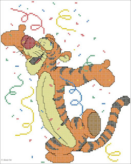 Free cross-stitch patterns, Winnie the Pooh, Disney, cartoon, tiger, animal, cross-stitch, back stitch, cross-stitch scheme, free pattern, x-stitchmagic.blogspot.it, вышивка крестиком, бесплатная схема, punto croce, schemi punto croce gratis, DMC, blocks, symbols