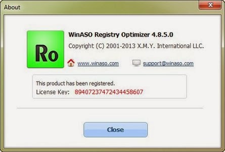 winaso registry optimizer 5.1 key