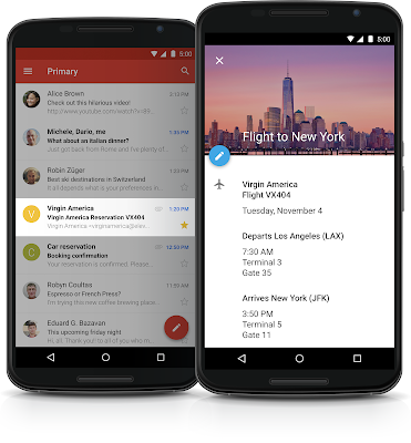 Visualizzazione di uno smartphone che mostra come gli eventi di Gmail possono diventare un evento su Calendario.