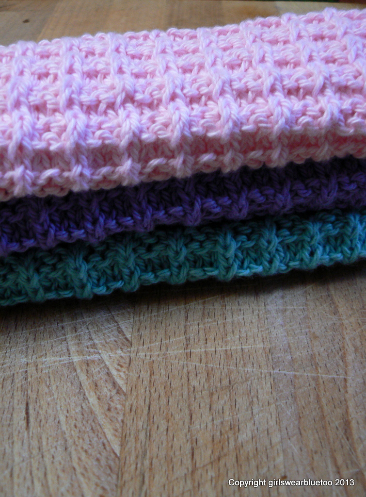 Girls Wear Blue Too: Waffle Weave dishcloths