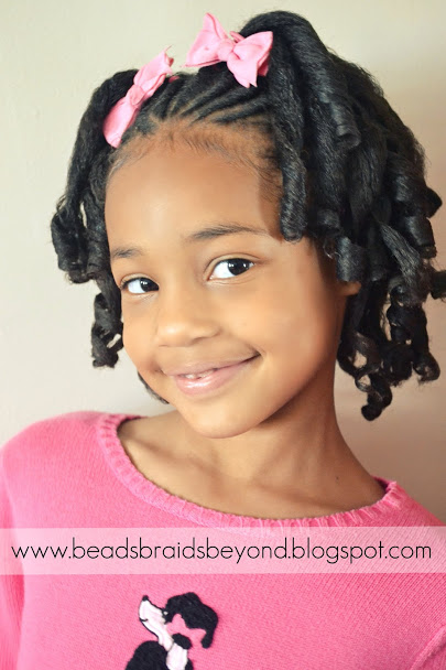 Beads, Braids and Beyond: Little Girls Natural Hairstyle: Flexi-rod Set &  Flat Twists on 4b Hair