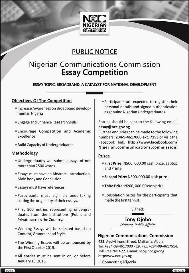 nigeria online essay competition 2014 nigeria online essay competition 2014