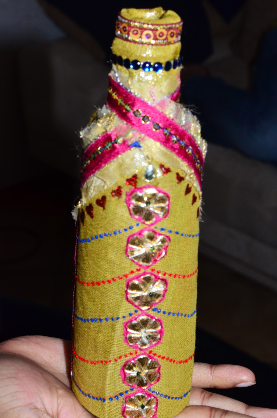 ANKINISH Creations Flower Vase from a Glass Bottle