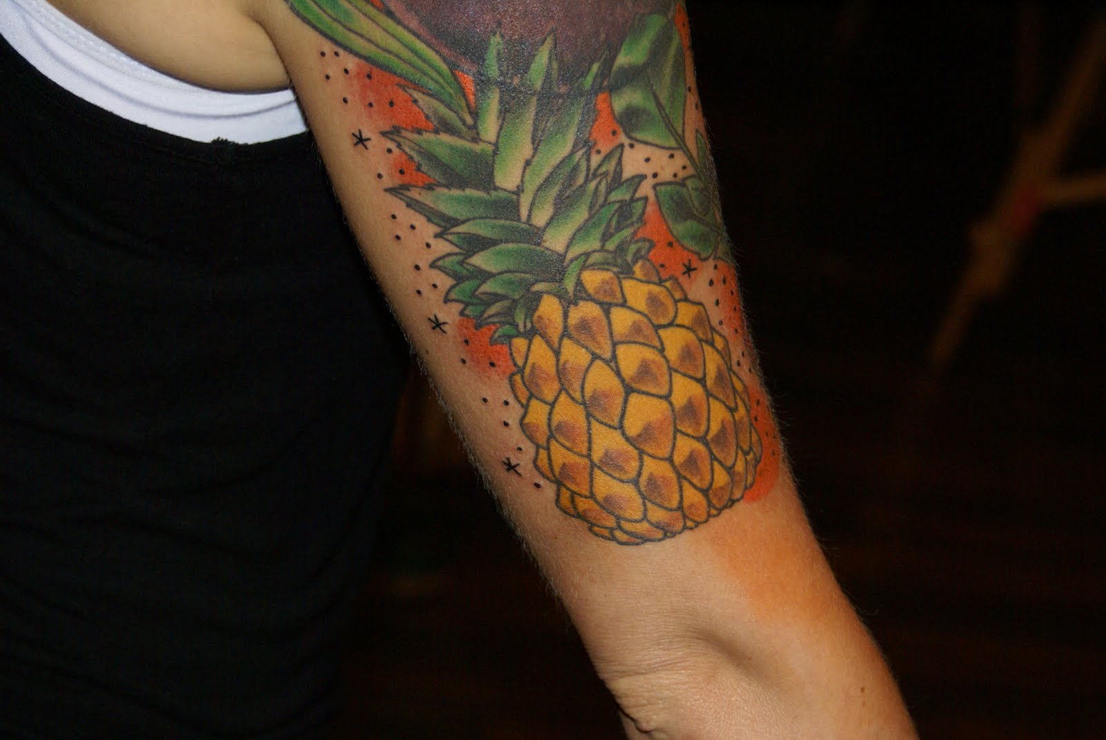 Traditional Pineapple Tattoo