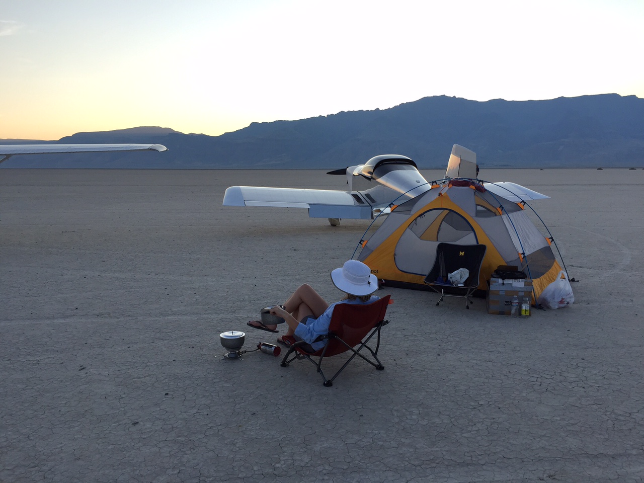 Airplane camping, where to put her down?