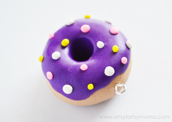 Polymer Clay Donut Jewelry at artsyfartsymama.com