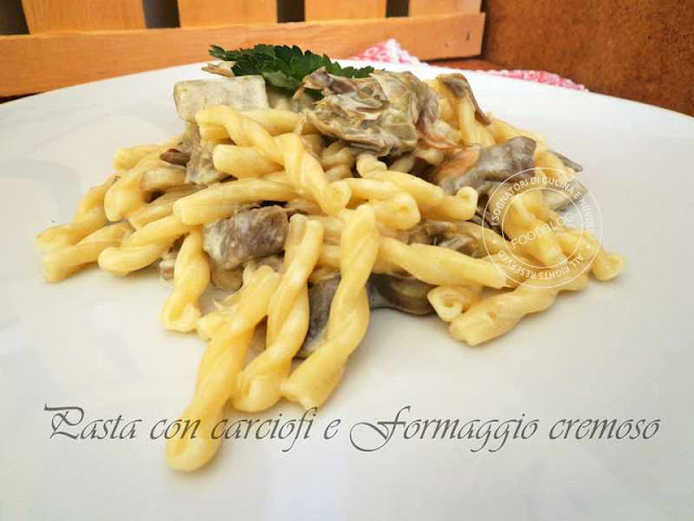 PASTA CON CARCIOFI E FORMAGGIO CREMOSO