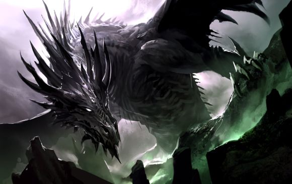 Kekai Kotaki ilustrações arte conceitual fantasia dragões, demônios e outros gigantescos monstros