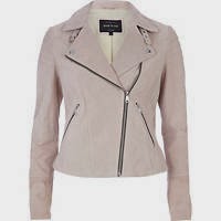 Light pink Suede Moto Jacket