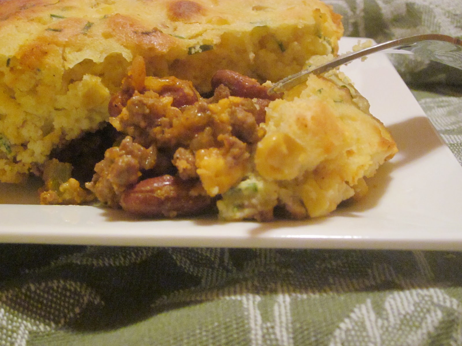 Hungry Couple Beef Casserole with Cheesy Cornbread Topping