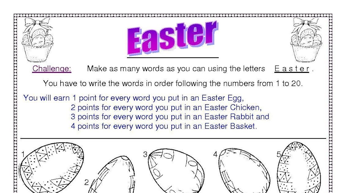 Easter Coloring Pages: Easter Worksheets
