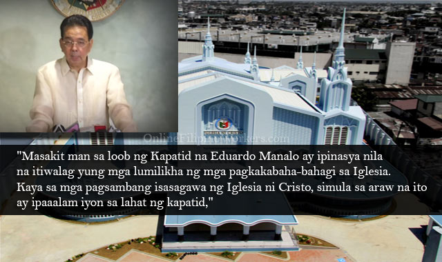 Head of Iglesiani Cristo, Eduardo Manalo Expels His Mother and Brother from Their Church