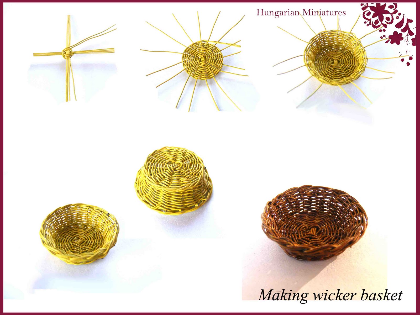 My tiny world Dollhouse miniatures How to make miniature wicker basket