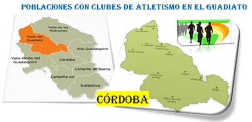 Poblaciones con Clubes de Atletismo en el Guadiato.