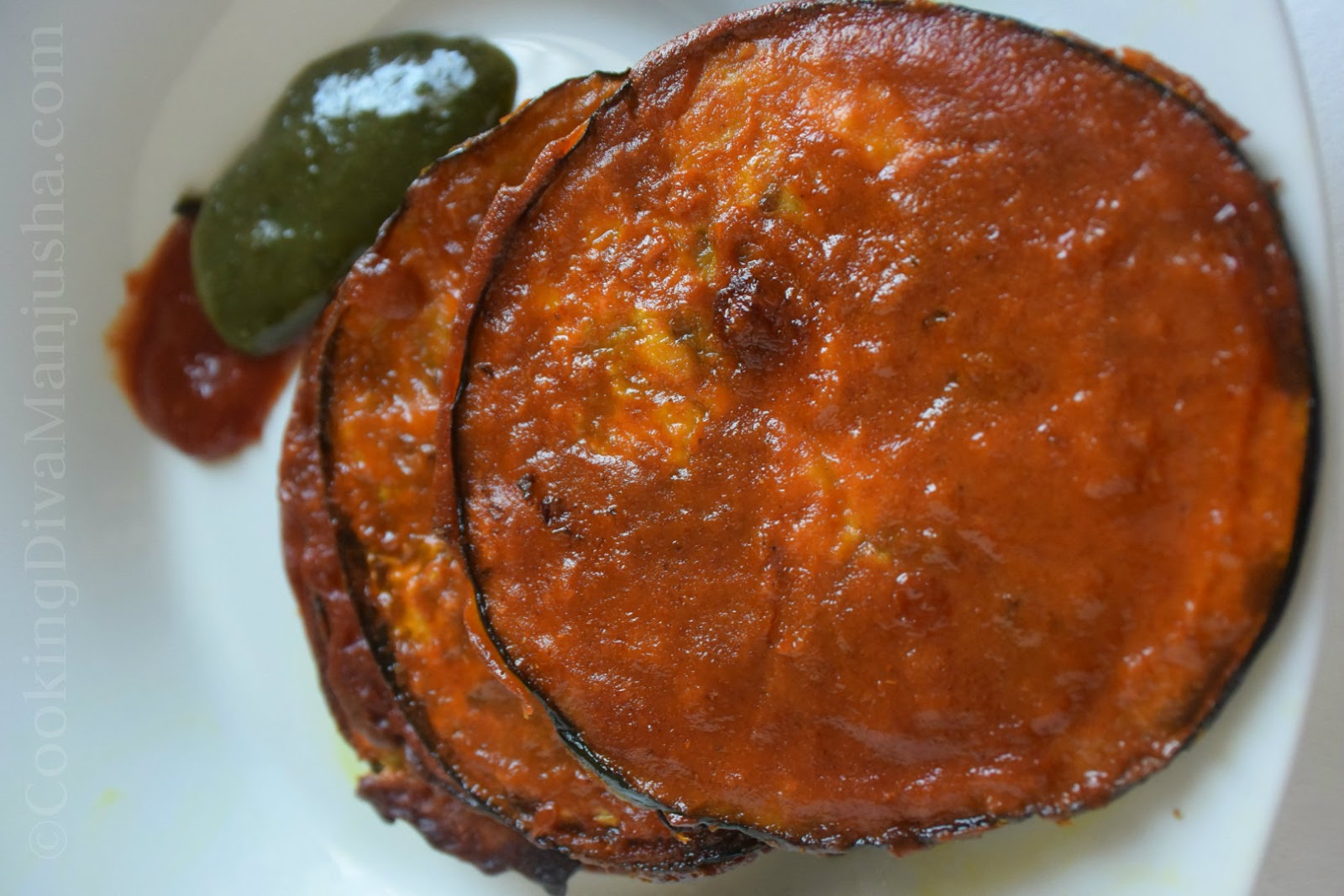 Baigun BhajaBaingan fry Bengali styleEggplant fritters
