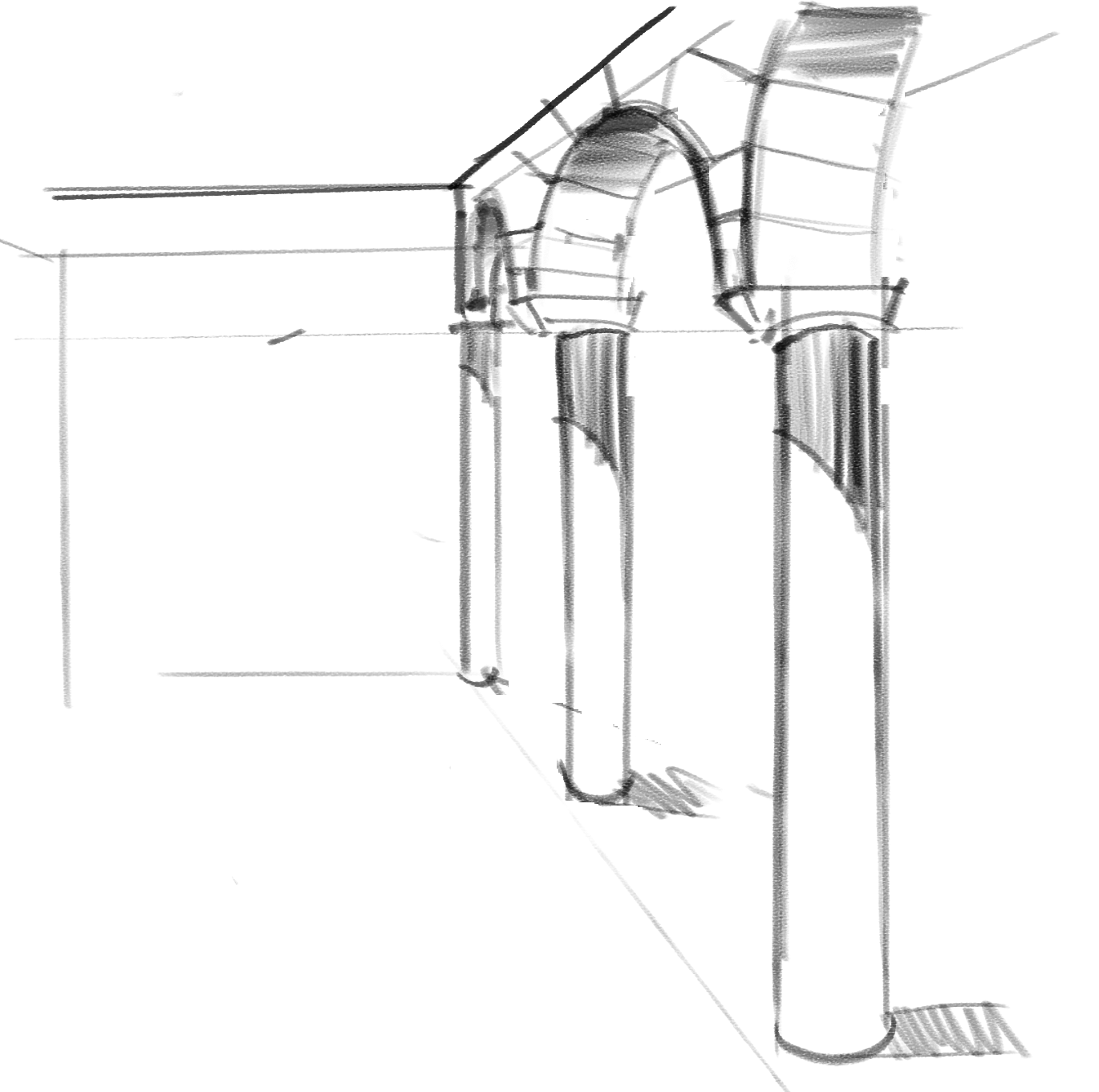 Interior Design Rendering Working with columns and arches