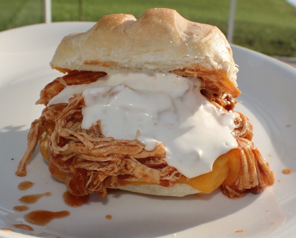 Crockpot Pulled Hot Sauce Chicken Sandwiches What's Cookin' Italian