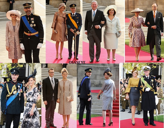 An array of royalty at Luxembourg Royal Wedding