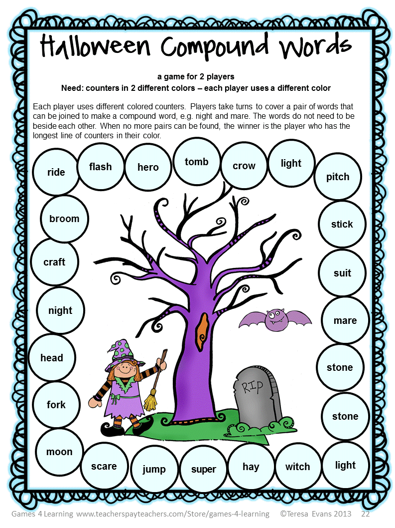 Fun Games 4 Learning Halloween Literacy Freebies