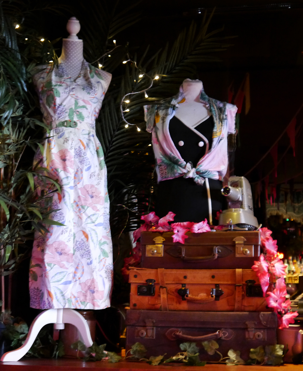 Pearl Harbour Window Display Pearl Harbour, style, fashion, vintage, war, visual merchandising, display, Paradise Palms, Edinburgh, Zomato