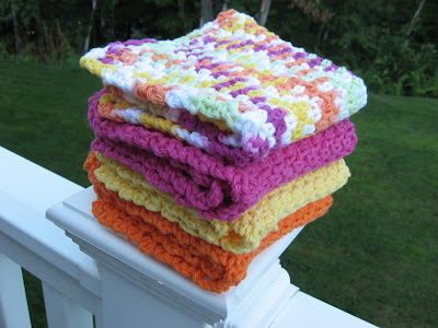 Over the Rainbow Crocheted Cotton Wash Cloths