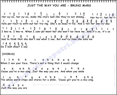 Not Angka Bruno Mars Just The Way You Are Not Angka Bruno Mars Just The Way You Are