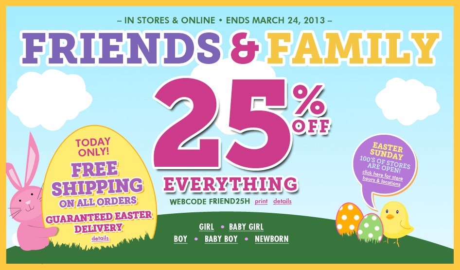 Children's place instore coupon