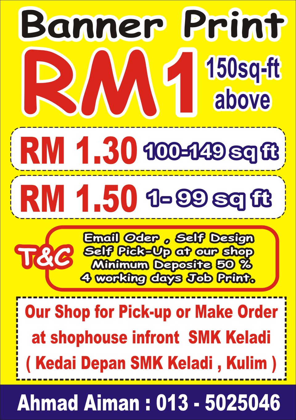 Mesra Design Print Banner Rm 1 Sekaki Persegi