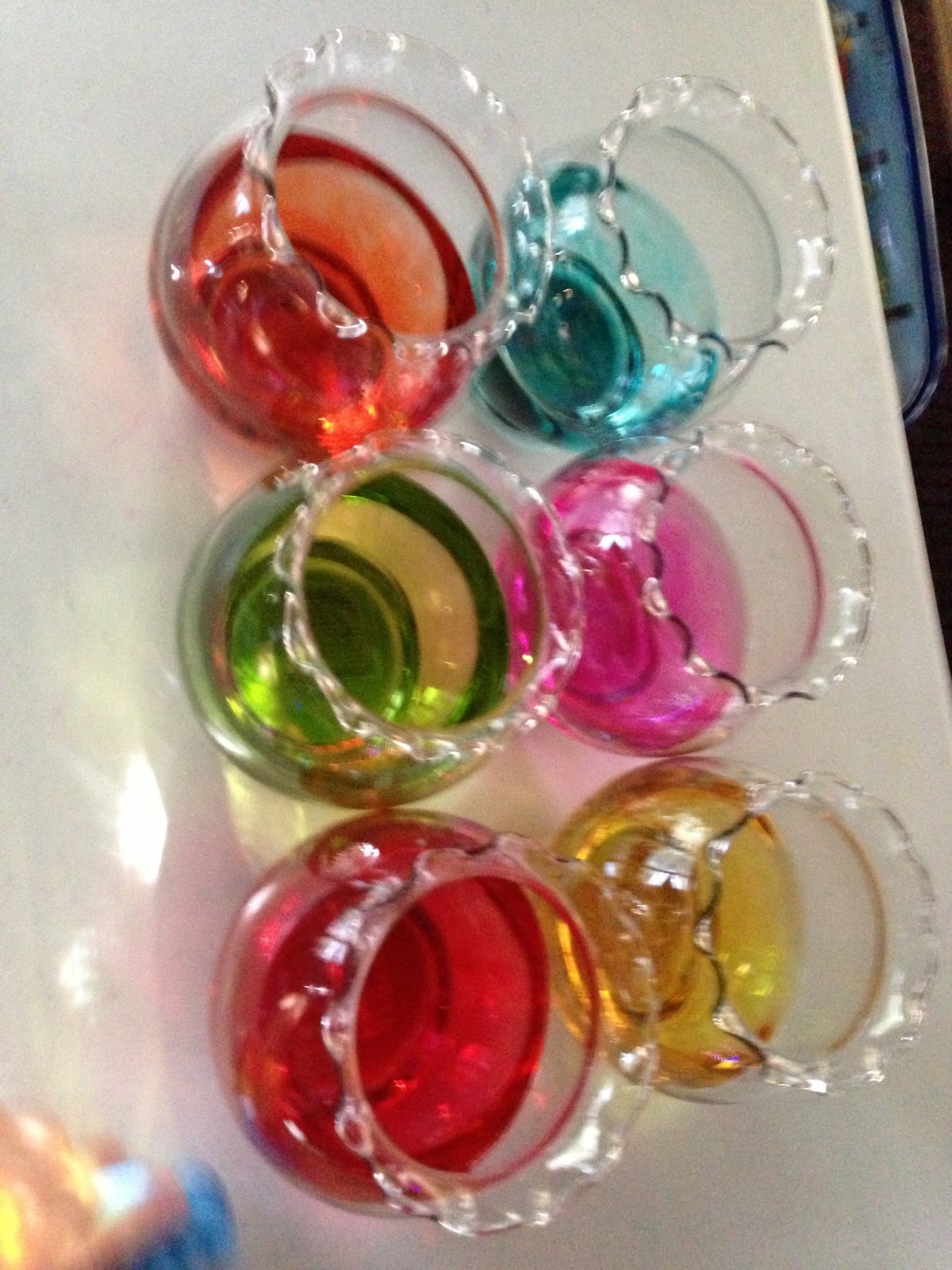 Ping pong fish bowl toss Homeschool and Light Tables