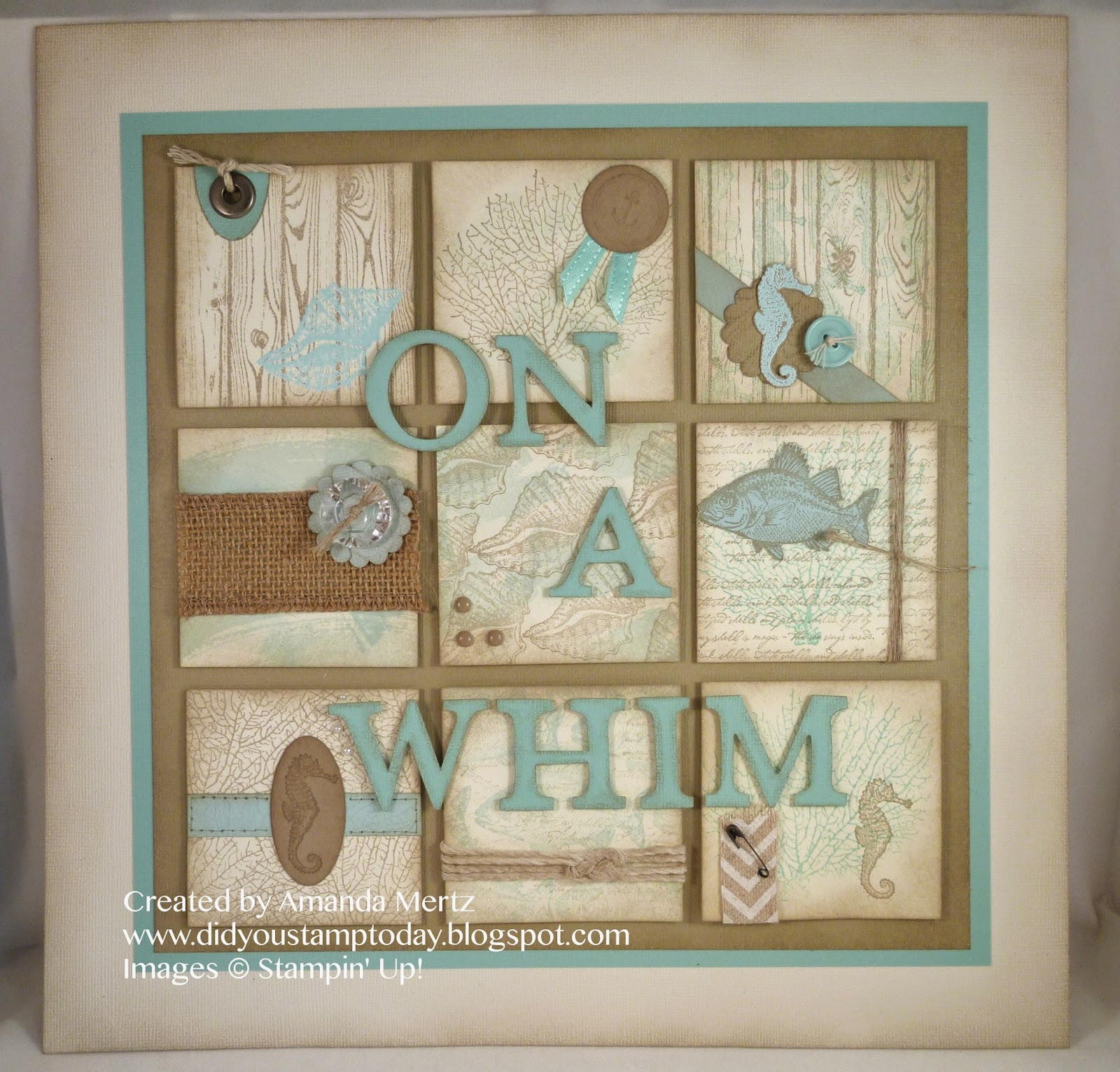 Did You Stamp Today? Beachy Shadow Box Collage