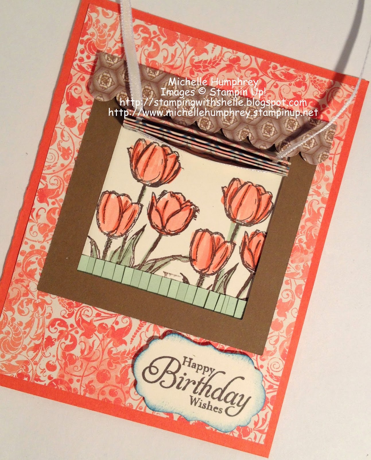 Stamping with Shelle Birthday Wishes Mini Blind Card