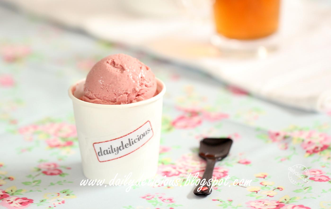 dailydelicious Strawberry Ice cream Tangy sweet ice cream to brighten