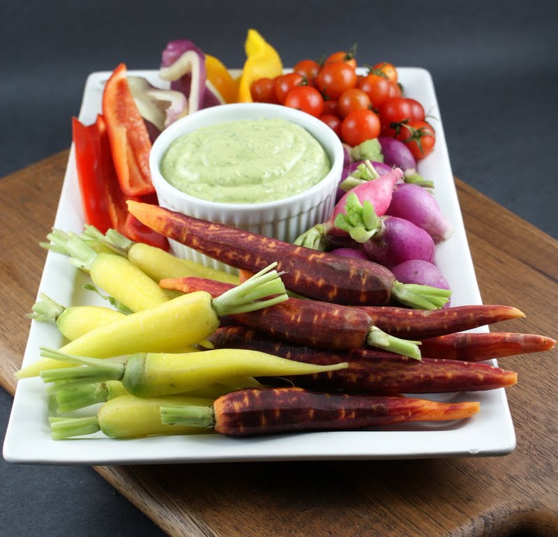 Authentic Suburban Gourmet Crudités with Green Goddess Dip