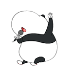 emoticones de osos panda cantando