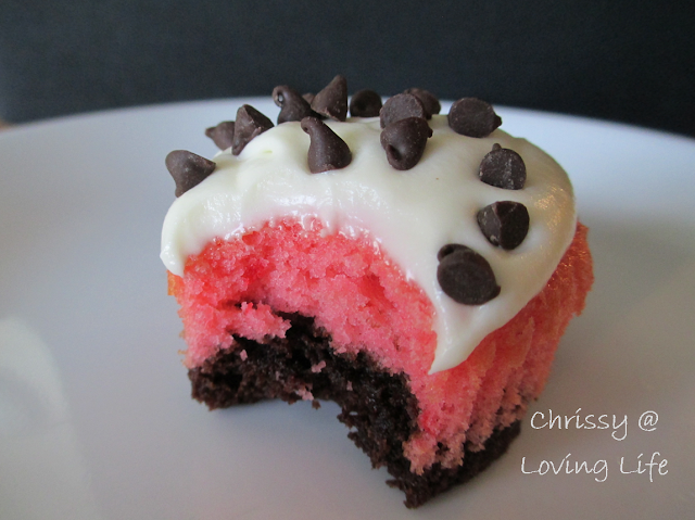 Strawberry Brownie Cupcakes